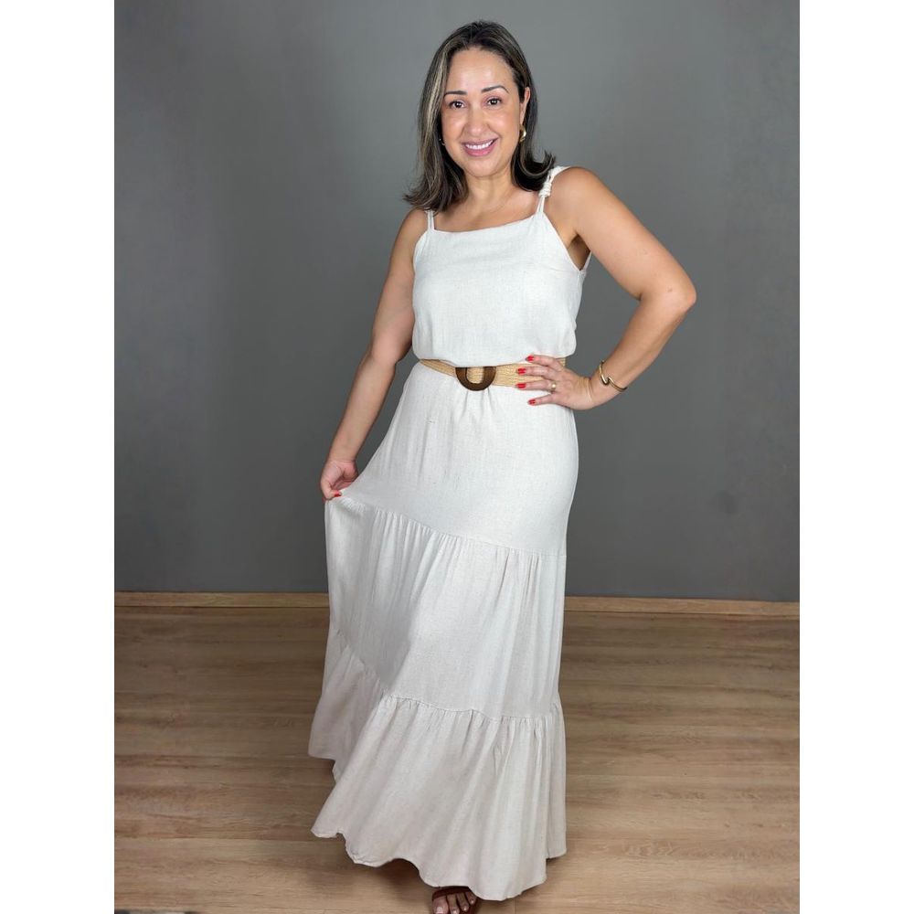 Vestido Alcinha Longo 3 Marias Linho REF:KD676