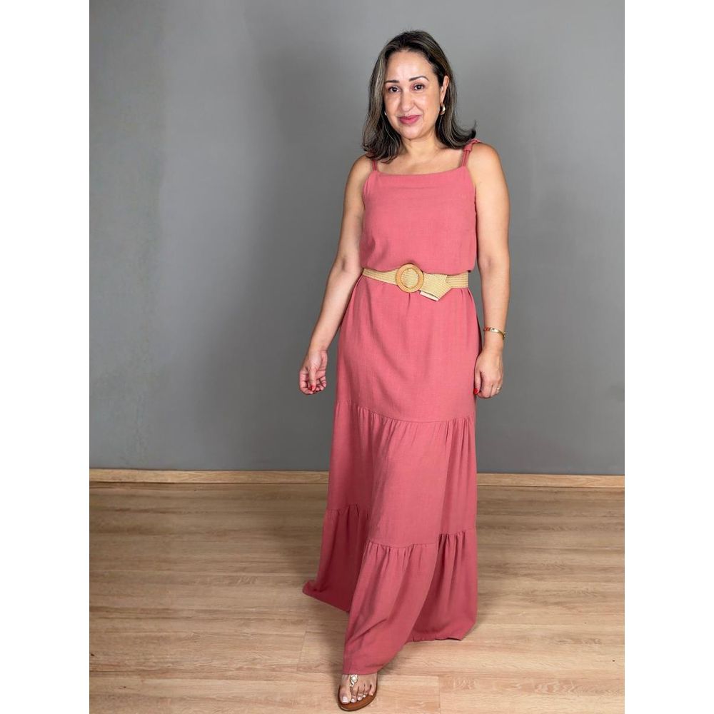 Vestido Alcinha Longo 3 Marias Linho REF:KD676