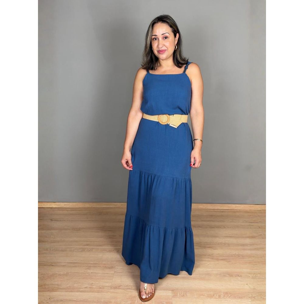 Vestido Alcinha Longo 3 Marias Linho REF:KD676