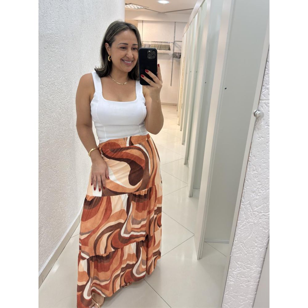 Saia Estampada Com Elástico Longa 3 Marias REF:3238