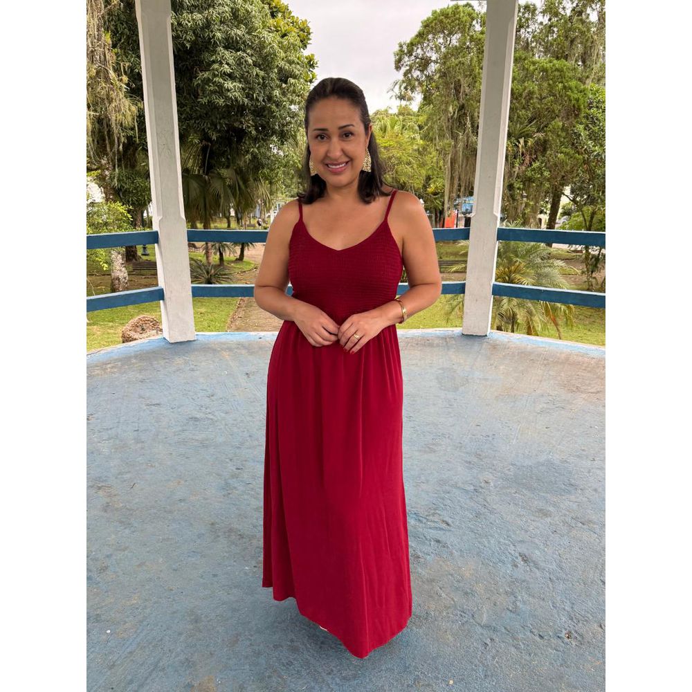 Vestido Alcinha Longo Com Elastec Viscose REF:411993