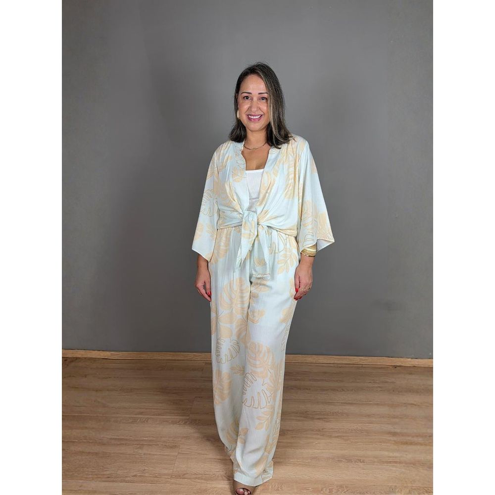 Conjunto Pantalona Com Kimono Manga 3/4 REF:CJ0702