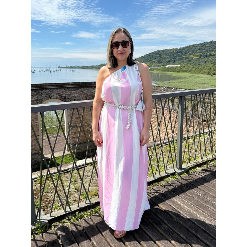 Vestido Longo Com Estampa Nula Manga REF:VS0571