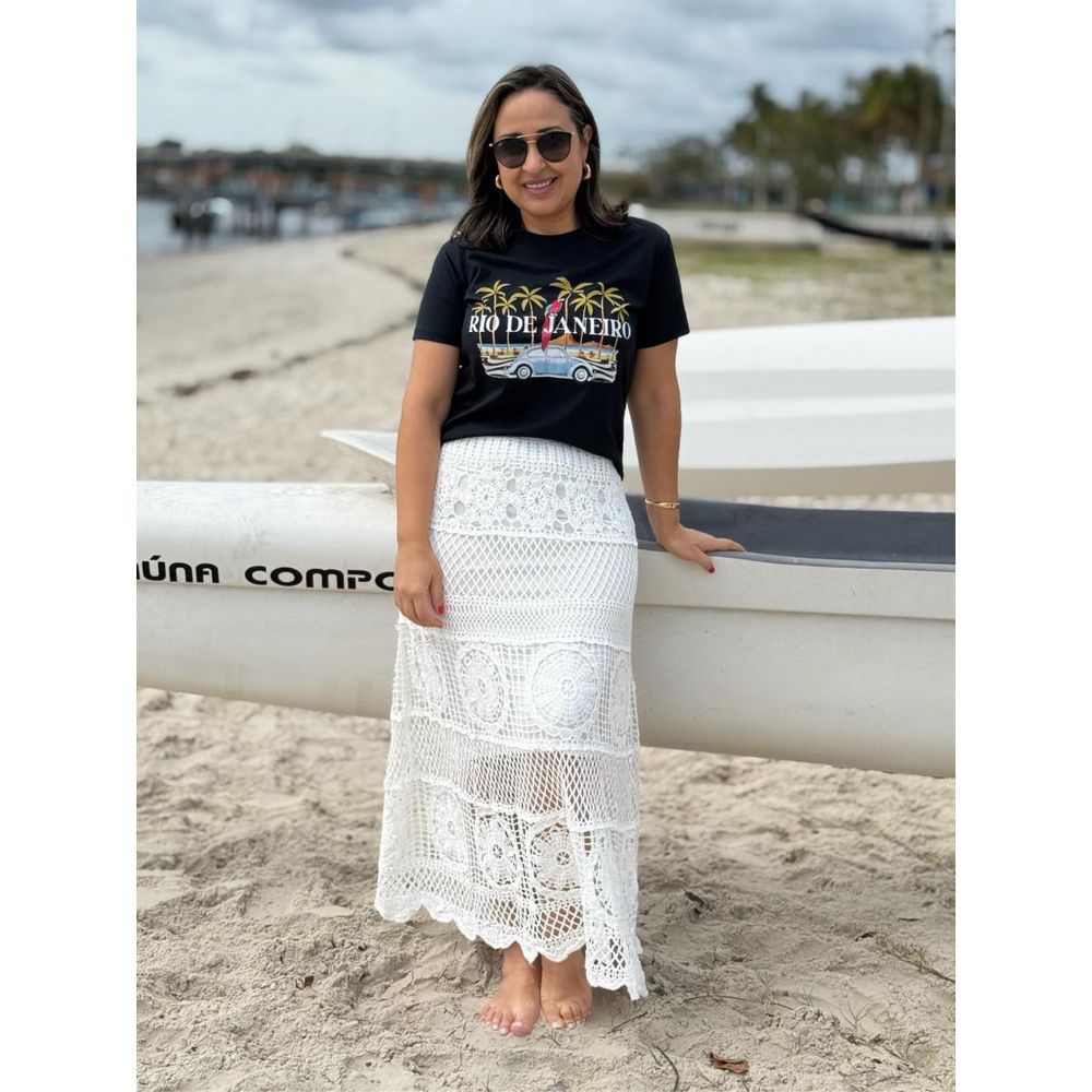 Saia Com Elástico Midi Crochê REF:IM60016