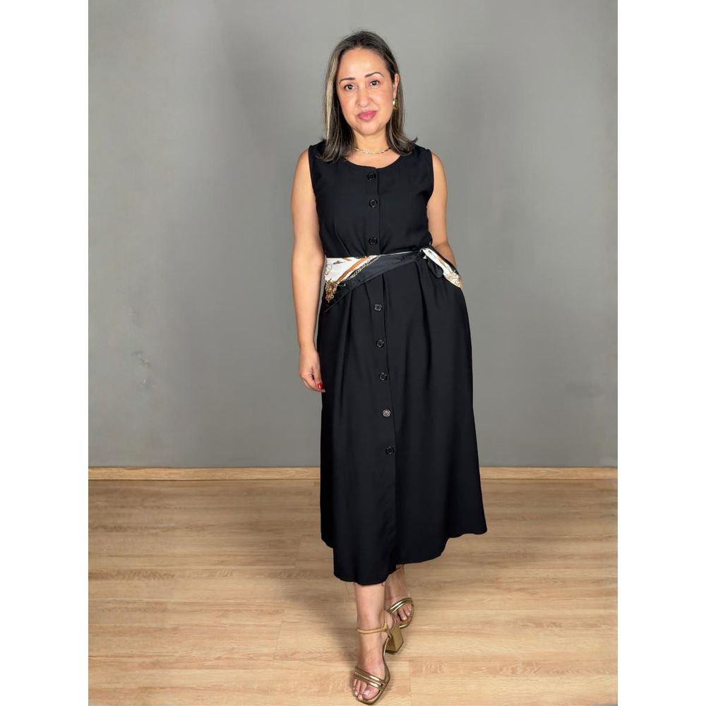 Vestido Max Com Botões E Faixa Marant REF:VS0501