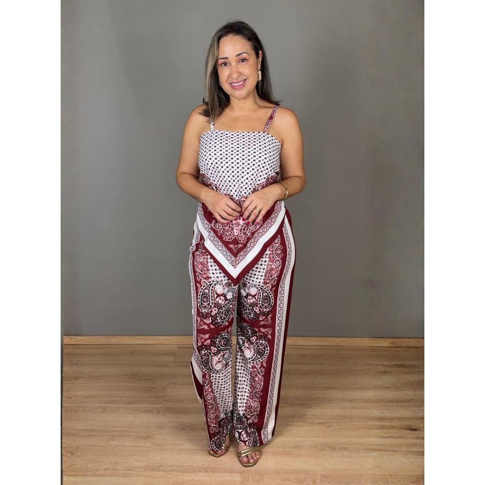 Conjunto Alcinha Com Calça Cetim Lenço REF:CJ0703