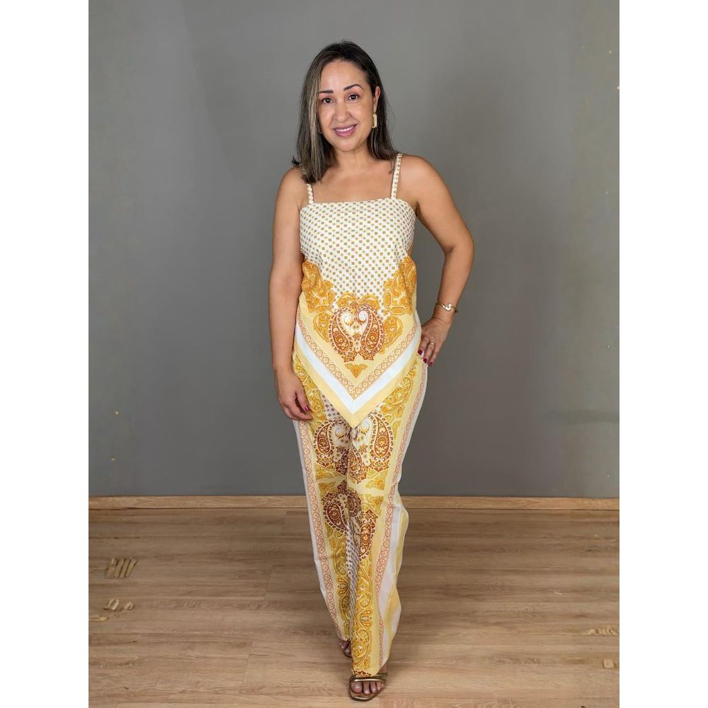 Conjunto Alcinha Com Calça Cetim Lenço REF:CJ0703