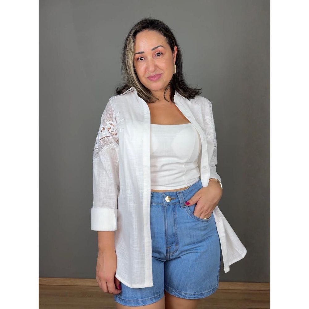 Conjunto Camisa Com Top Com Renda REF:B17068