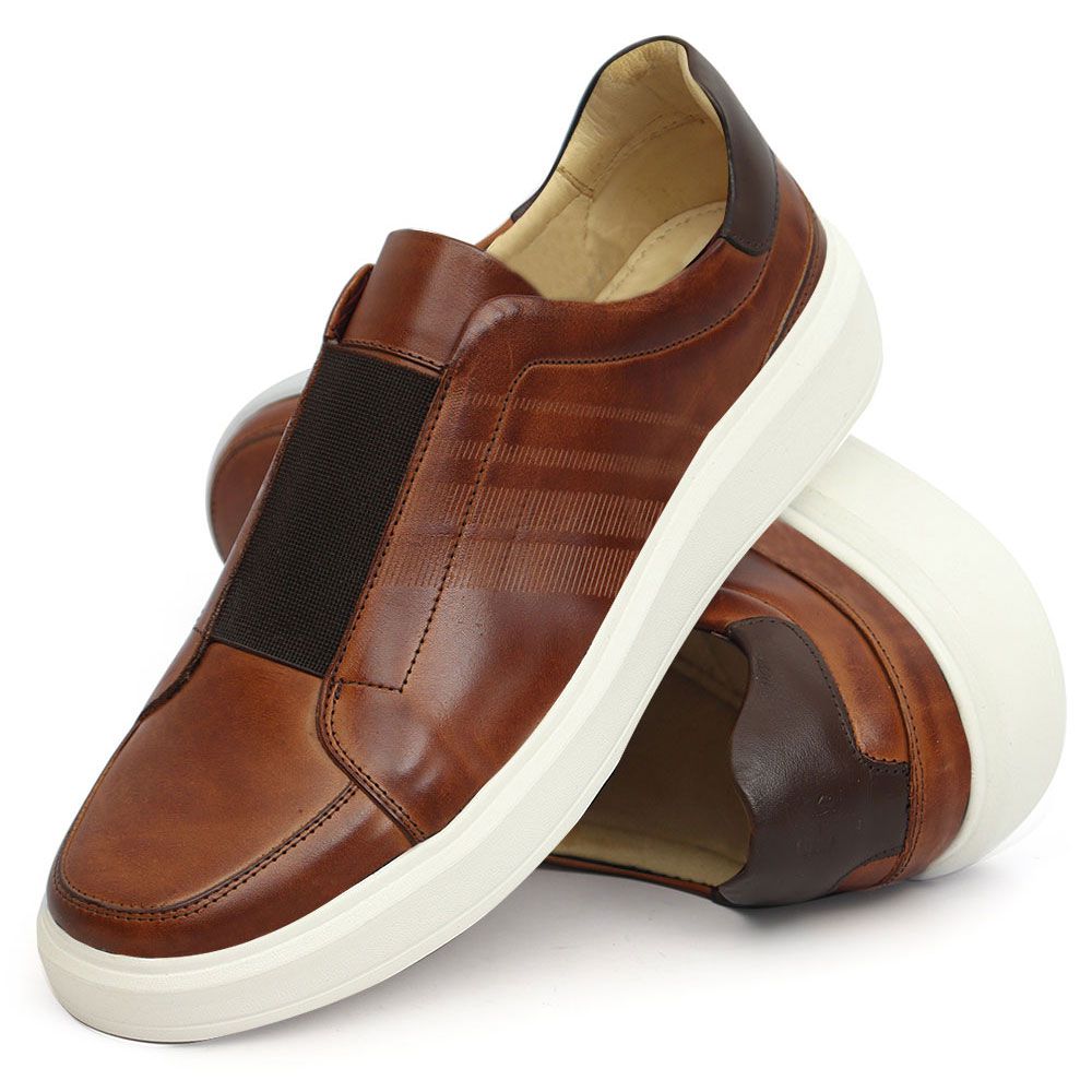 5501 Sapato Casual Masculino Milano Comfort Castor - Private Label