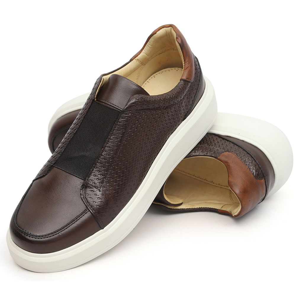5502 Sapato Masculino Milano Café Em Couro - Private Label