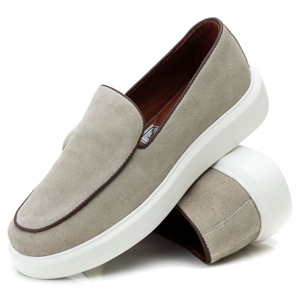 5503 Slipp On Masculino Milano Camurça Areia - Private Label