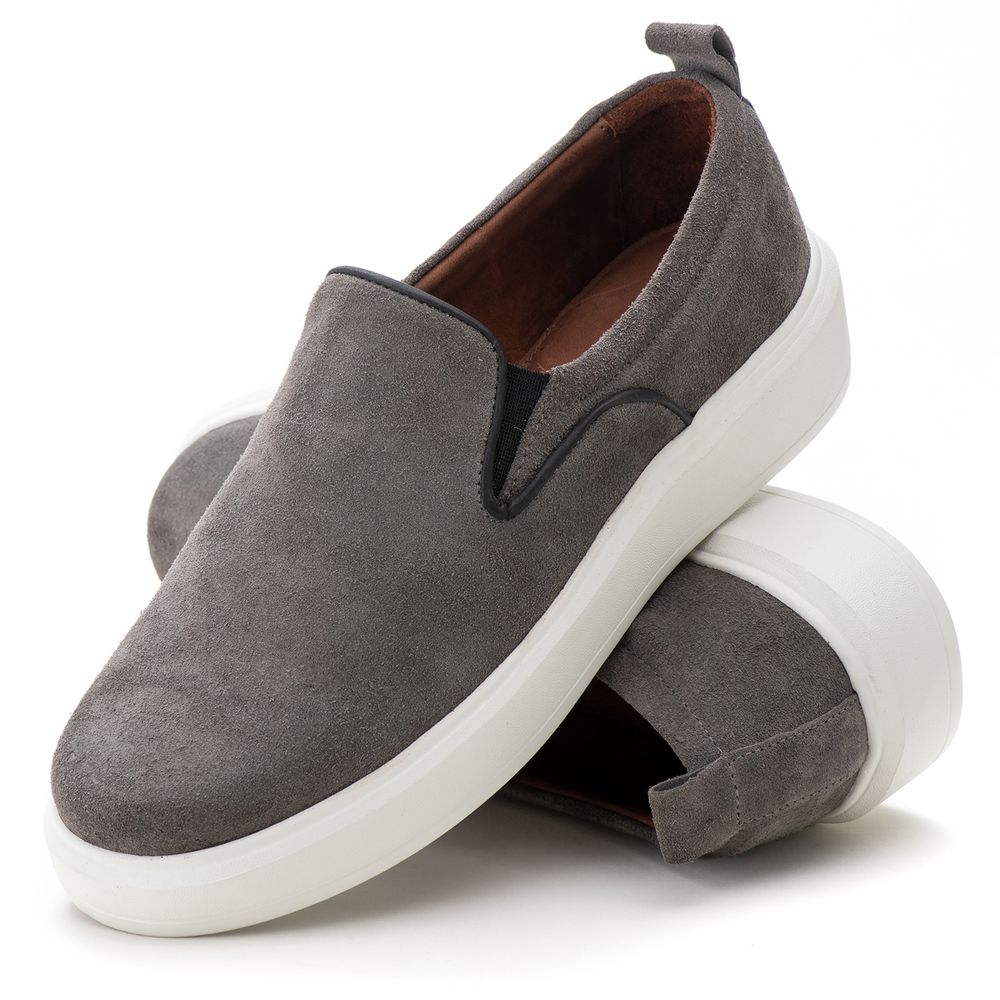 5511 Sapato Slip On Milano Camurça Grafite - Private Label