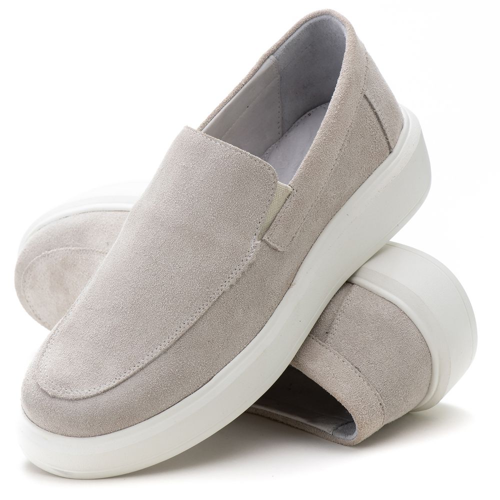 5513 Slip On Masculino Em Couro Milano Areia - Private Label