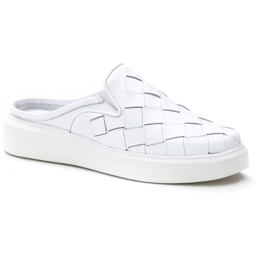 Mule Masculino Confort Trançado Branco