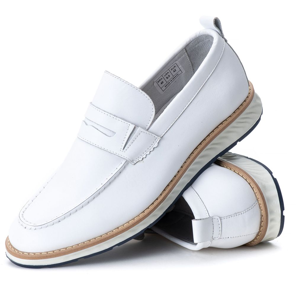  Loafer Elite Couro Premium Branco - Private Label