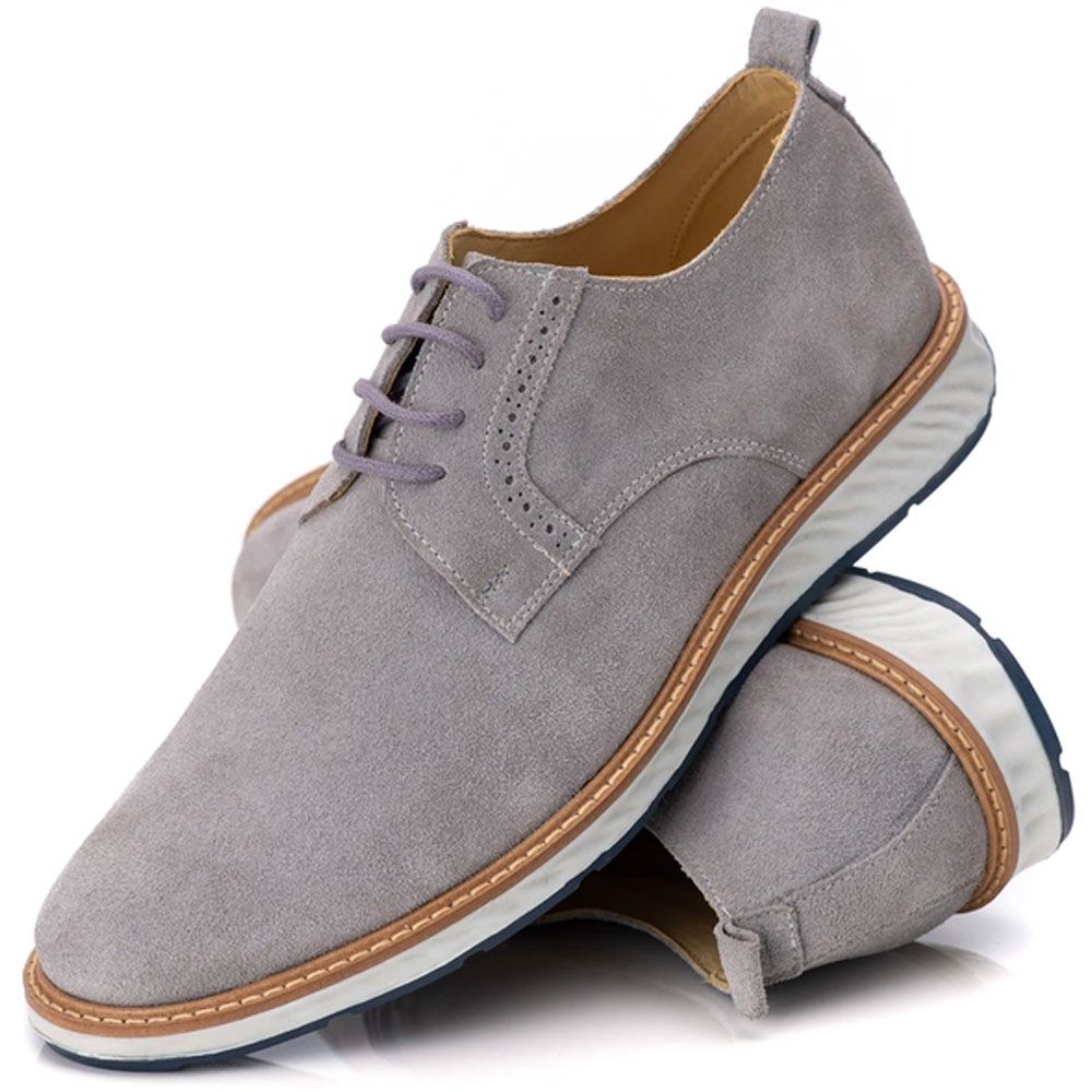 Loafer Elite Couro Premium Camurça Cinza - Private Label