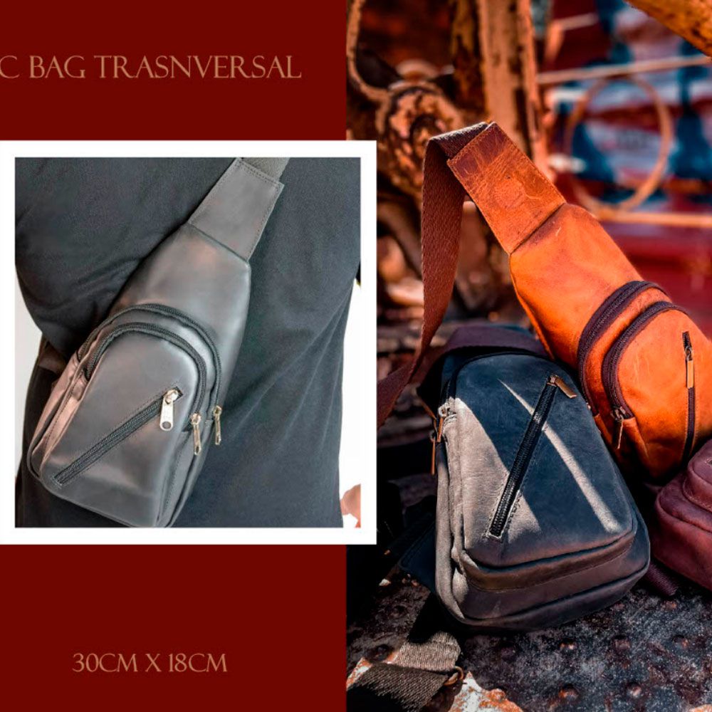 BAG TRANSVERSAL 30X18 CM (CORES PRETO, CAFE E CAST... - Private Label