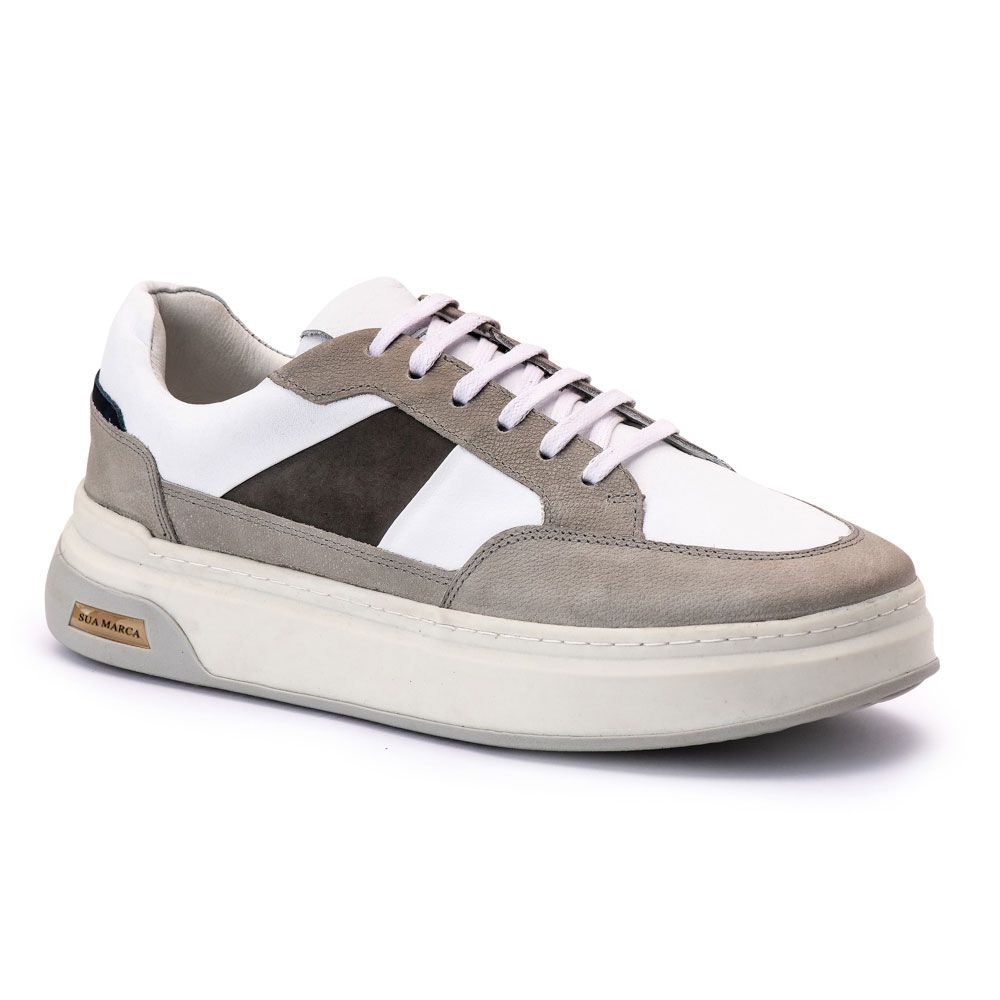 30500 FLY BRANCO SELARIA CINZA NOBUCK GRAFITE NOBU... - Private Label