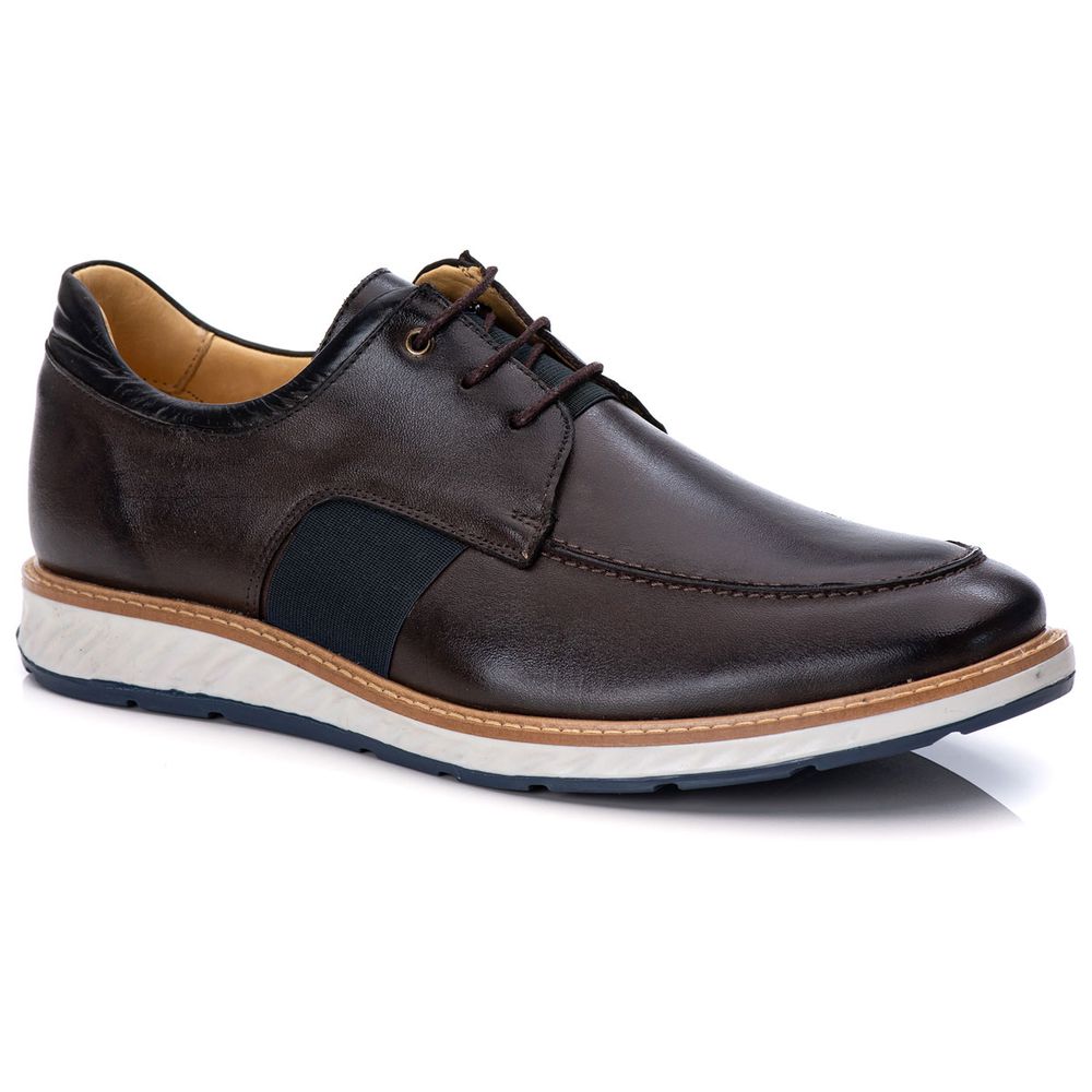 Sapato Loafer Elite Couro Premium Café Chelsea 