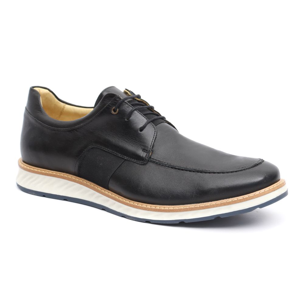 Sapato Loafer Elite Couro Premium Preto Chelsea