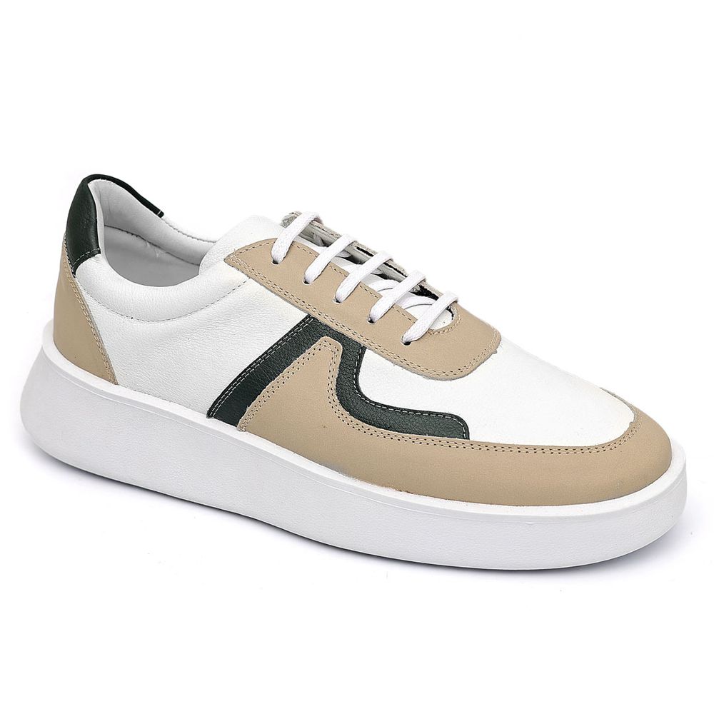 Tenis Masculino Fly Branco Confort Off White Fly Verde Porto Branco
