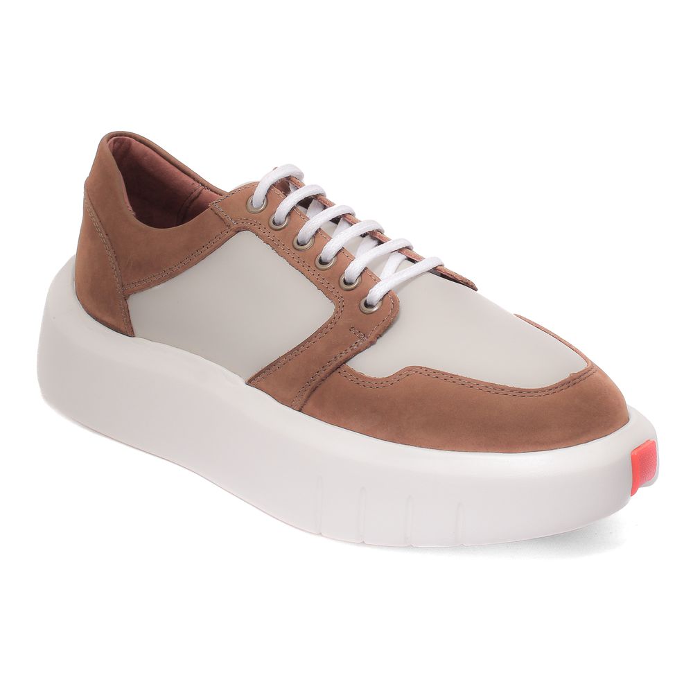 Tenis Masculino Confort Offwhite-Castor Hongkong Branco