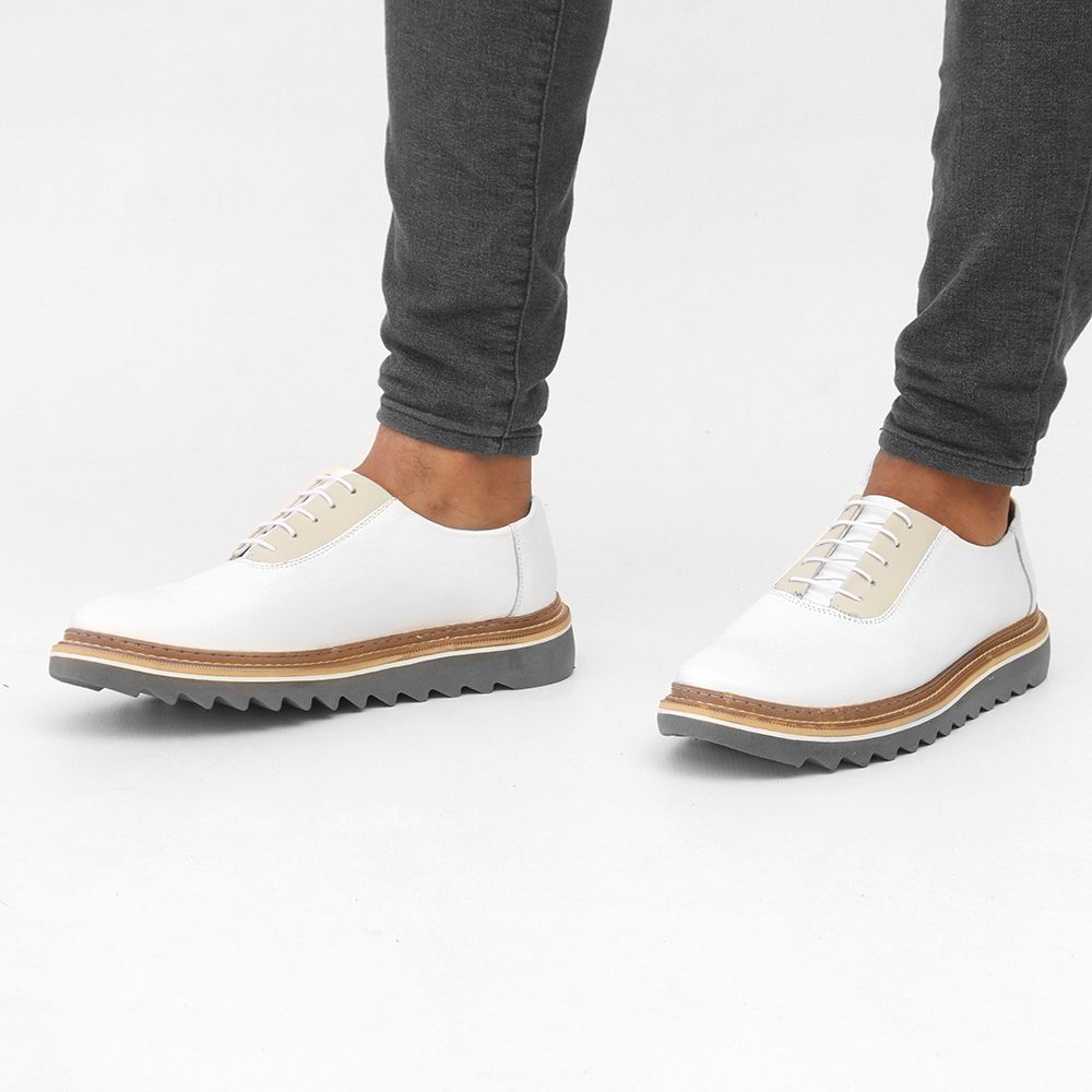 Sapato cheap tratorado branco