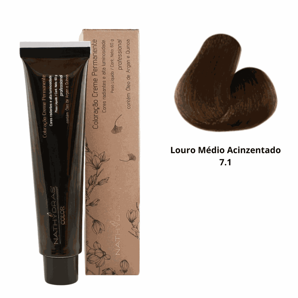 Coloração Nathydras Louro Médio Acinzentado 60g - MSA COSMÉTICOS