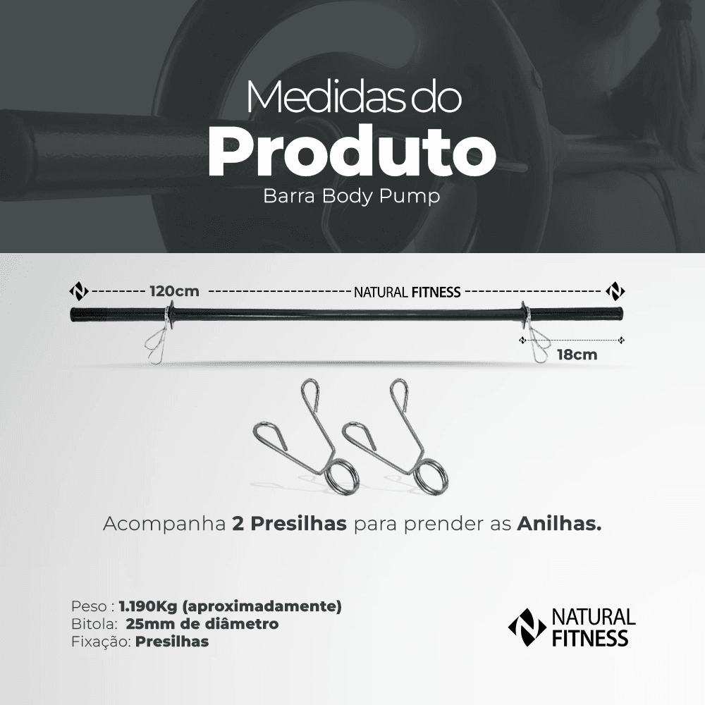 Barra Body Pump + 1 par de Presilhas