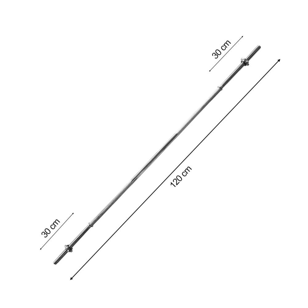 Barra de Musculação Reta Com Rosca Maciça Recartilhada 120 cm - Consport