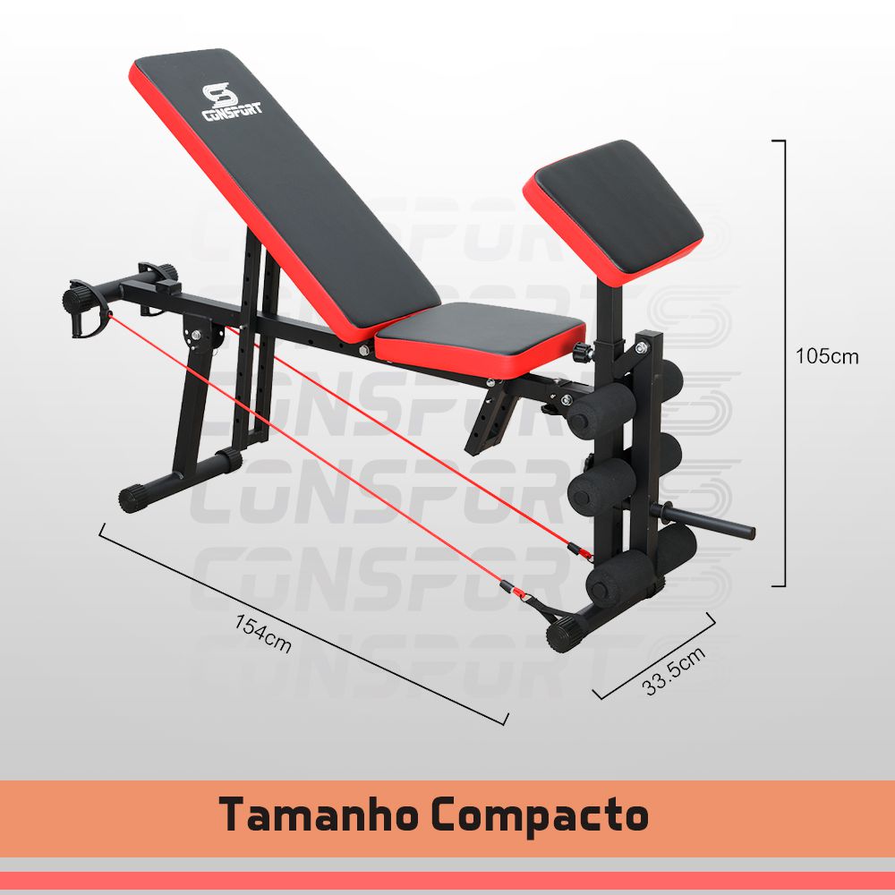 Banco Banqueta de Exercícios Supino Livre Regulável Musculação 7x1 - Consport