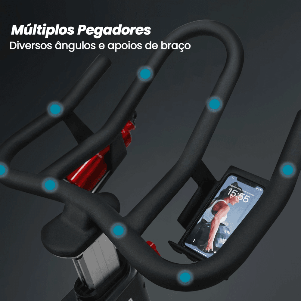 Bicicleta Spinning Profissional S-500 - Consport com 11 Níveis de Resistência