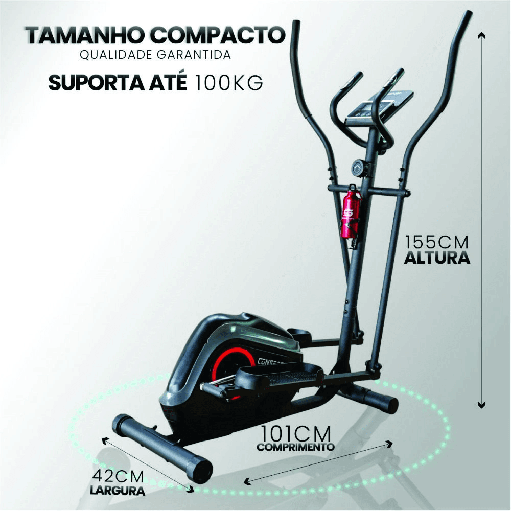 Elíptico E-1000 Preto - Consport