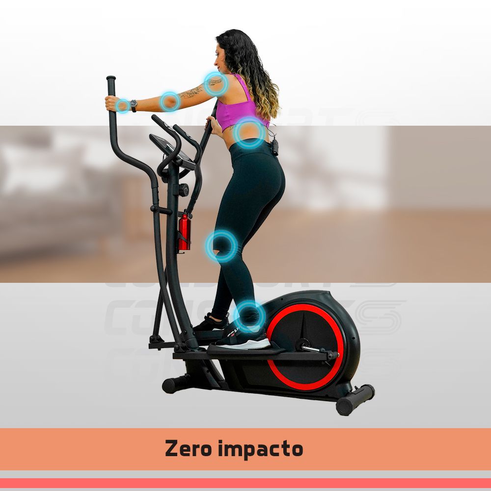 Elíptico E-2000 Consport – Cardio Silencioso com 16 Níveis de Resistência e Painel Digital
