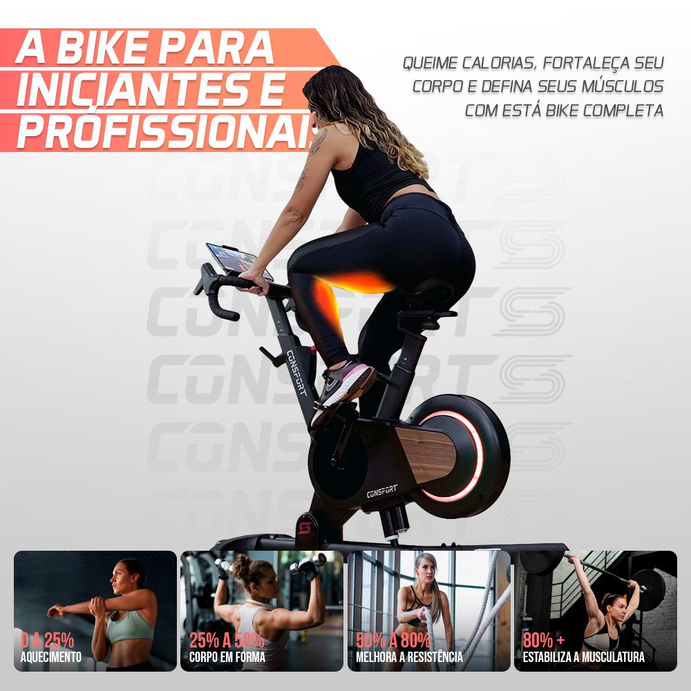 Bicicleta Spinning S-200 Connect - Consport