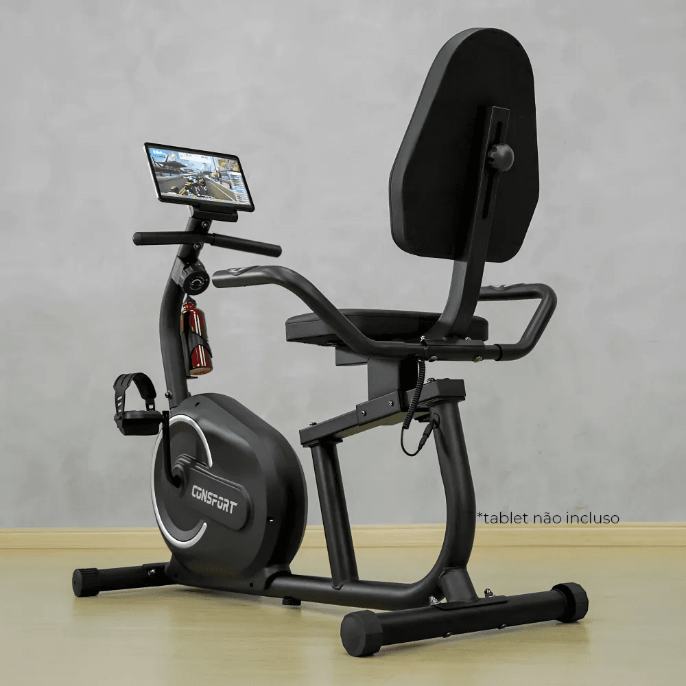 Bicicleta Ergométrica Horizontal H-1000 - Consport Connect Preta 