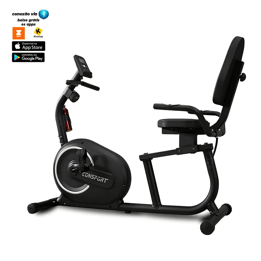 Bicicleta Ergométrica Horizontal H-1000 - Consport Connect Preta 