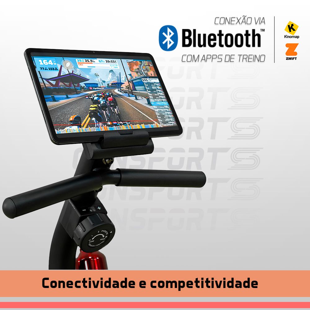 Bicicleta Ergométrica Horizontal H-1000 - Consport Connect Preta 