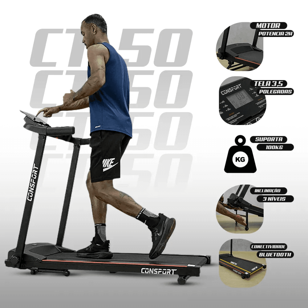 Esteira Elétrica Residencial CT-50 - Consport