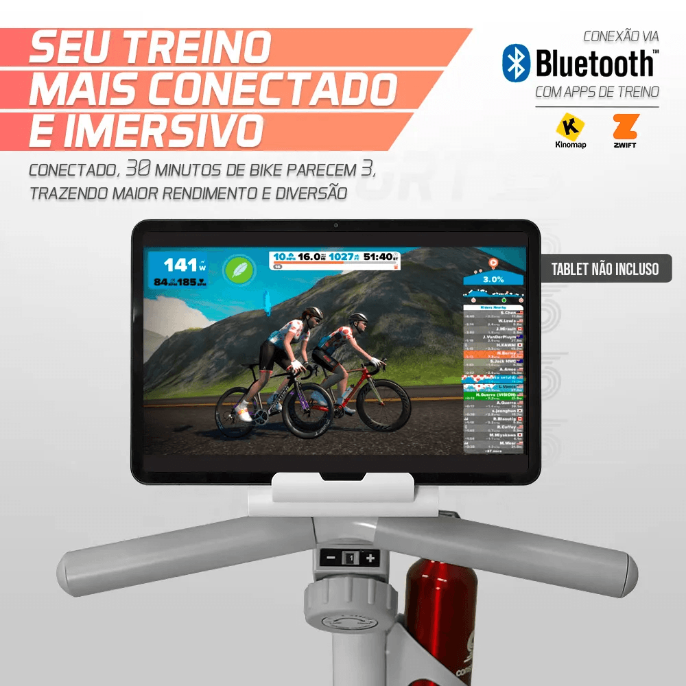 Bicicleta Horizontal H-1000 Connect Branca - Consport