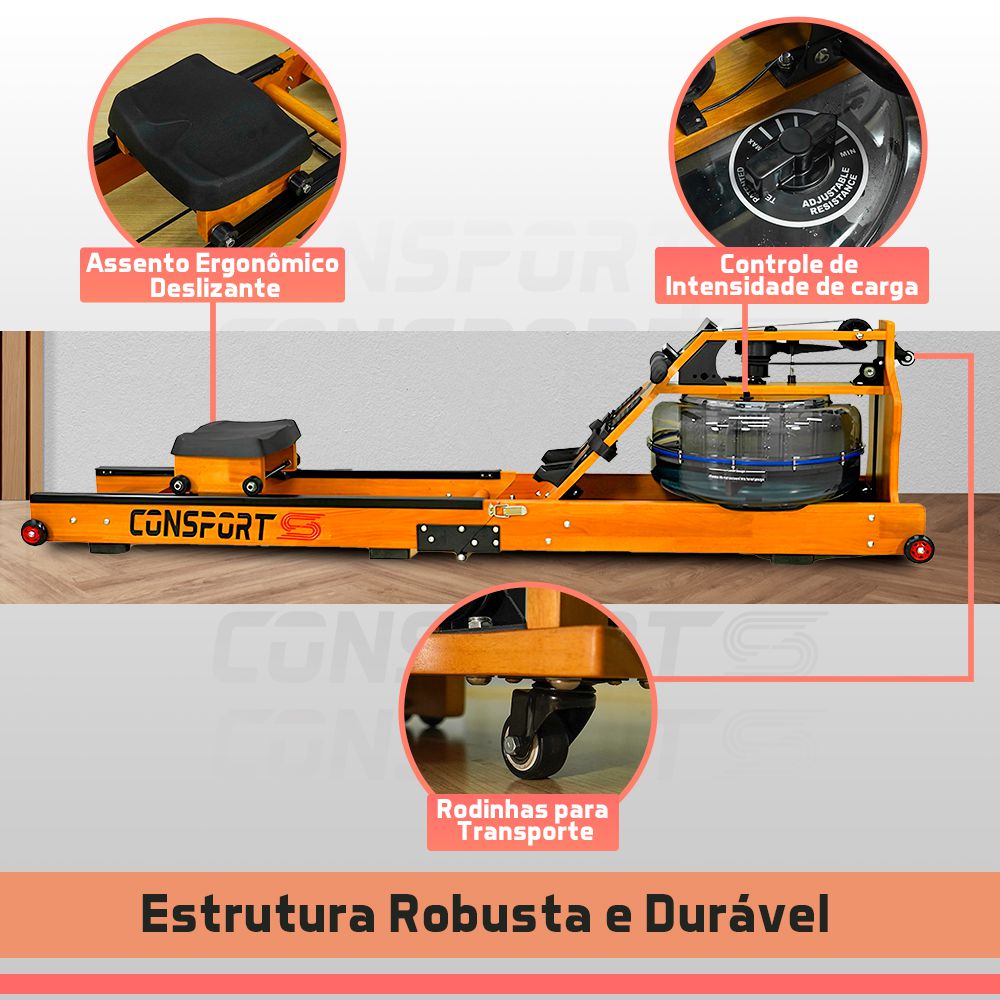 Simulador de Remo Água Profissional 2.0 Novo - Consport