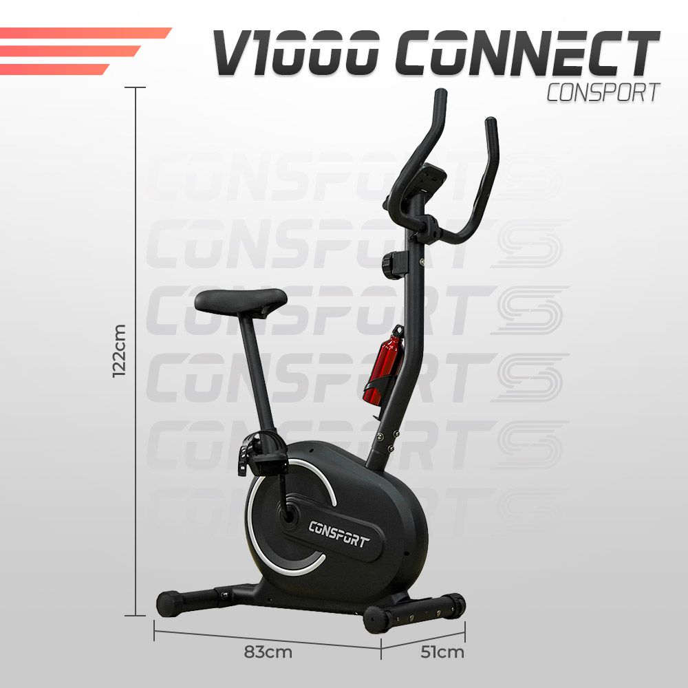 Bicicleta Vertical V-1000 Connect - Preta - Consport
