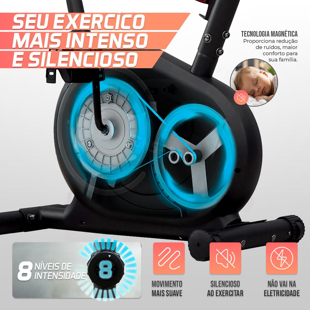 Bicicleta Vertical V-1000 Connect - Preta - Consport
