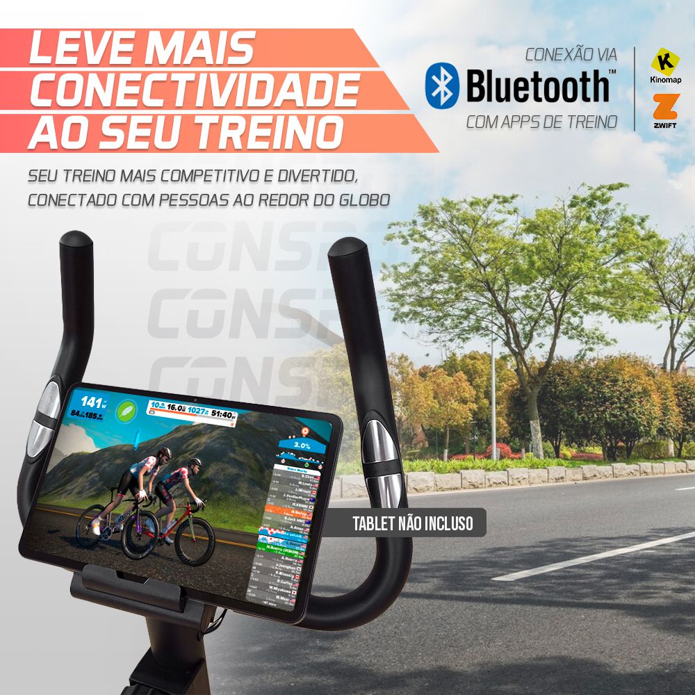 Bicicleta Vertical V-1000 Connect - Preta - Consport