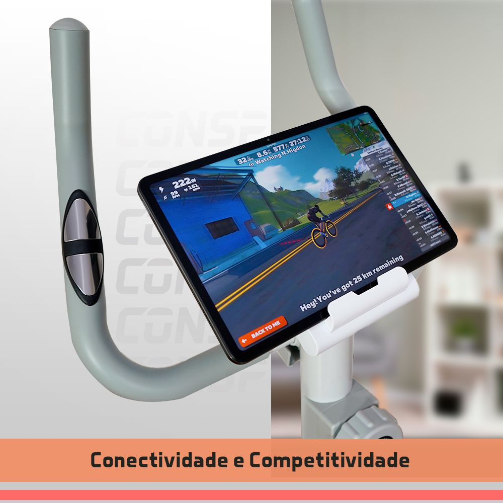Bicicleta Vertical V-1000 Connect - Branca - Consport