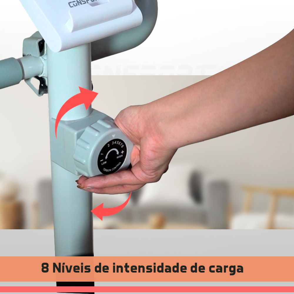 Bicicleta Vertical V-1000 Connect - Branca - Consport