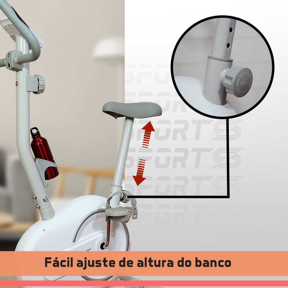 Bicicleta Vertical V-1000 Connect - Branca - Consport