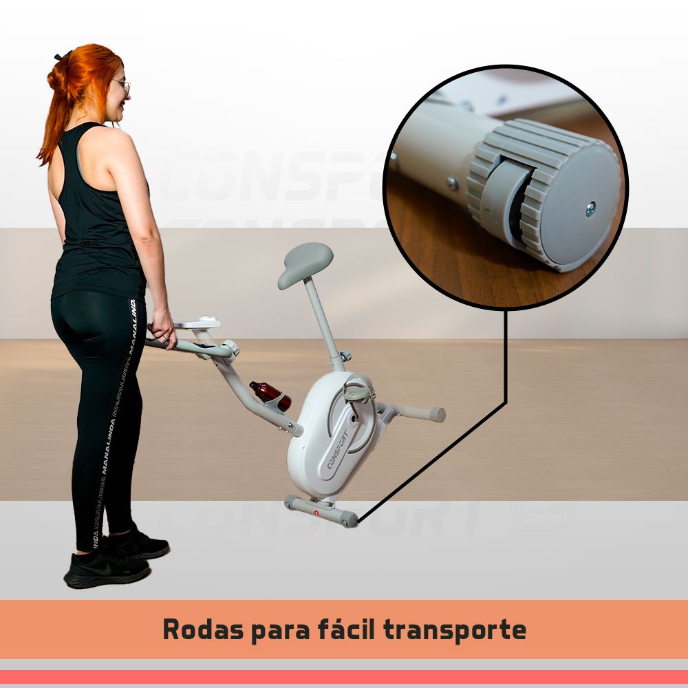 Bicicleta Vertical V-1000 Connect - Branca - Consport