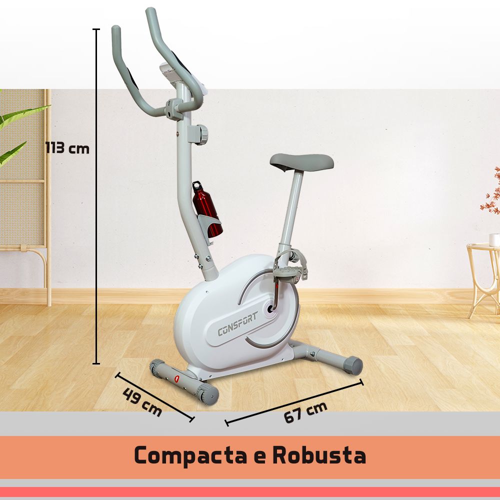 Bicicleta Vertical V-1000 Connect - Branca - Consport