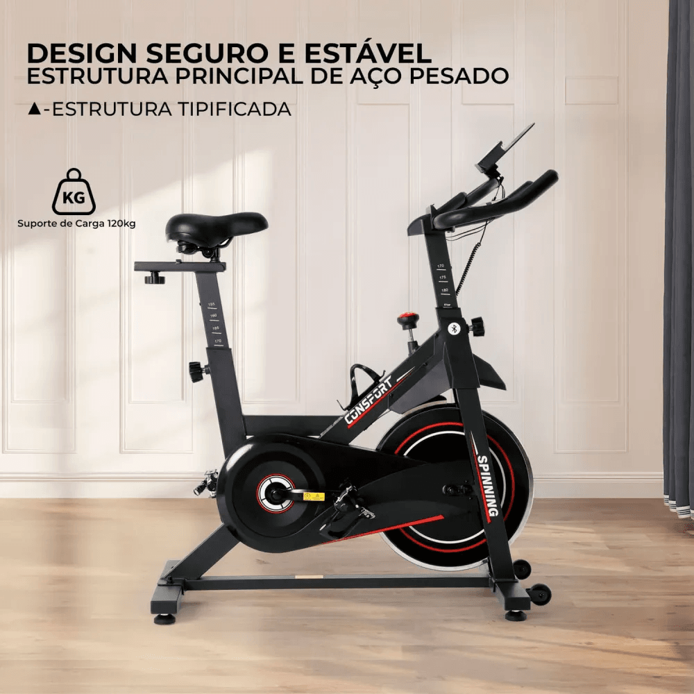 Bicicleta Spinning S-100 Connect - Vermelha - Consport